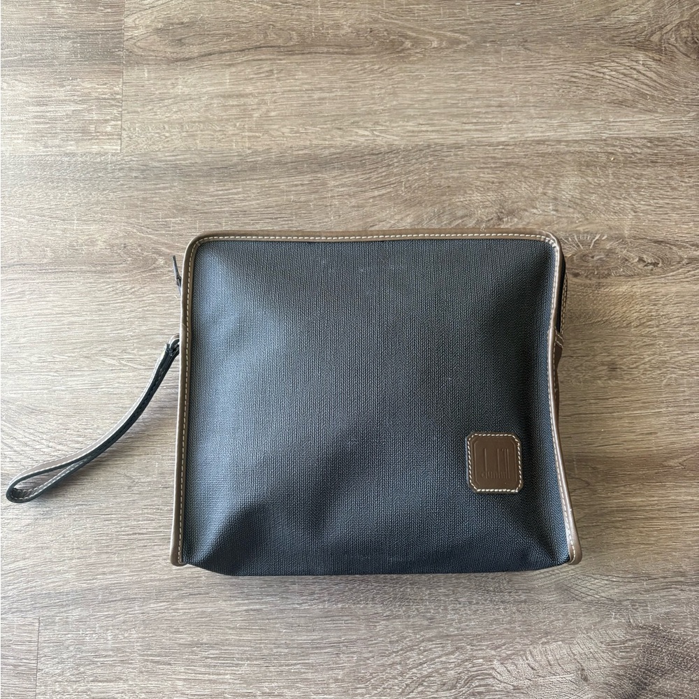 Dunhill Cadogan Canvas & Leather Zip Pouch